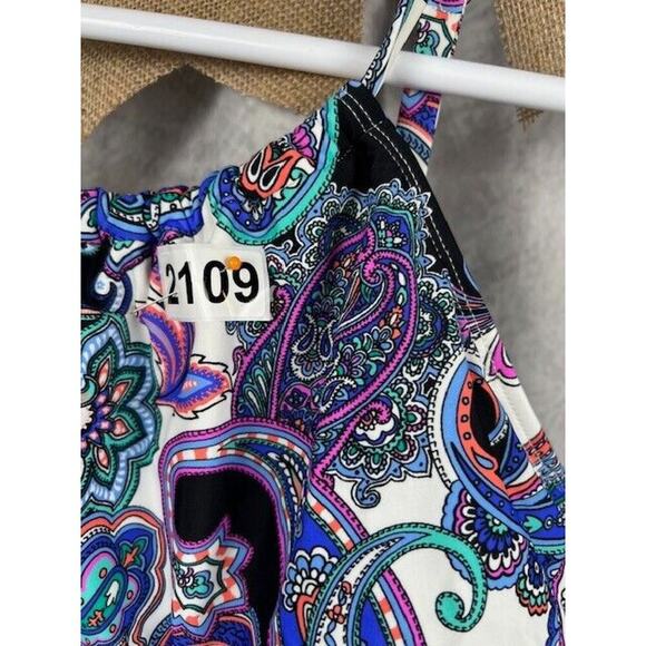 Island Escape Womens Size 10 Paisley Print Underwire High Neck Tankini - Picture 7 of 7